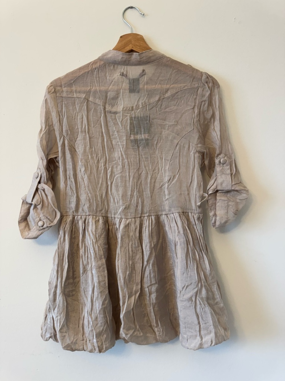 Helium London Women’s Cream Peplum Blouse Size L – NWT - Picture 2 of 7